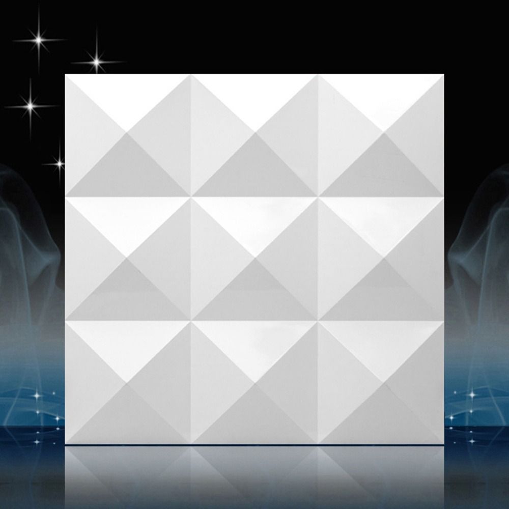 Pvc Panel Background - لوحة جدارية ثلاثية الأبعاد بيضاء 50*50