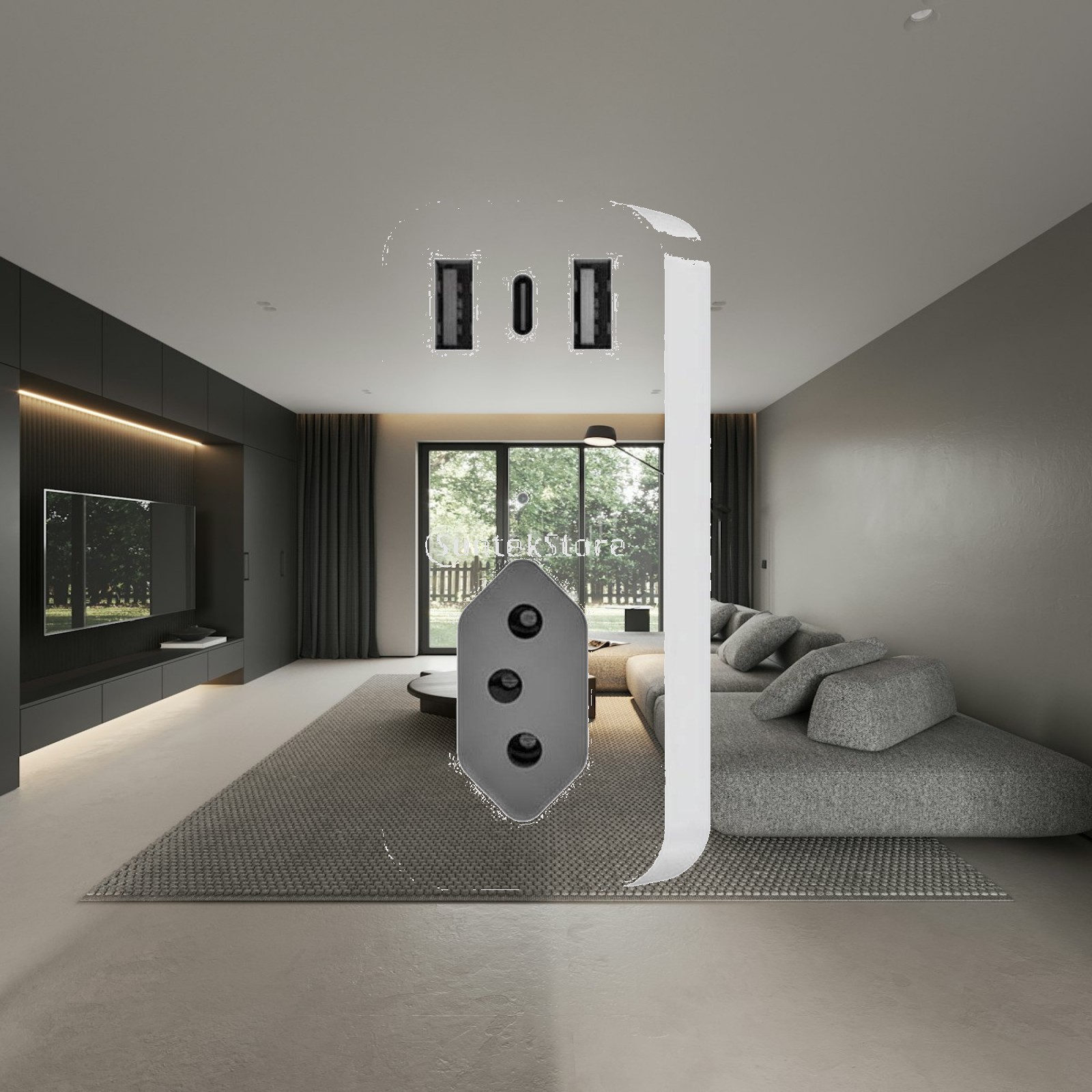 Timer Dual Outlet - قابس ذكي يعمل بالصوت للمنافذ البرازيلية