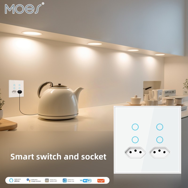 مقبس ذكي MOES Tuya WiFi بـ 4 م - مراجعة Timer Dual Outlet وسعره